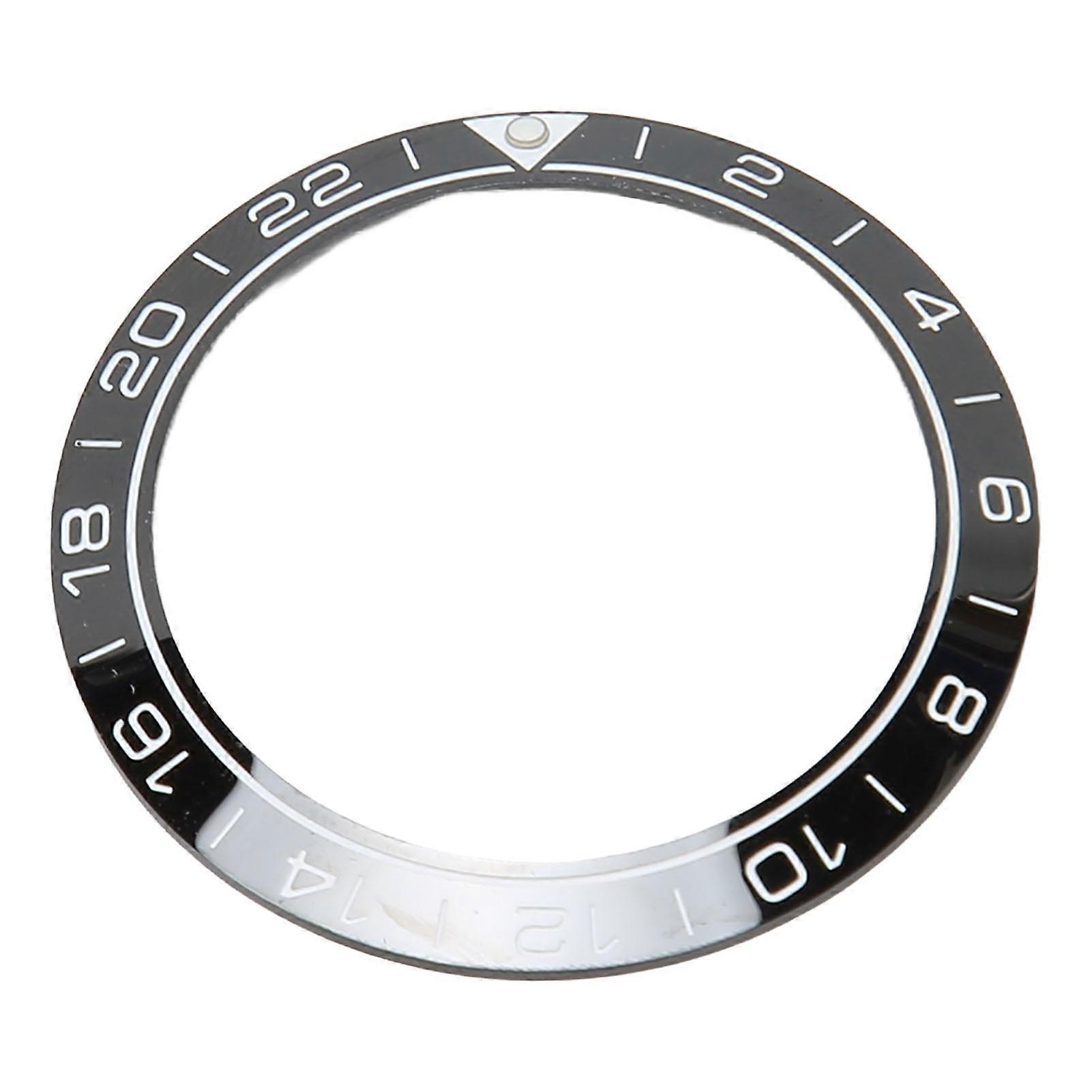 Watch Bezel Insert 41.5mm Ceramic Watch Bezel Ring Repair Replacement Accessory for Watchmaker Black Base White Digit 