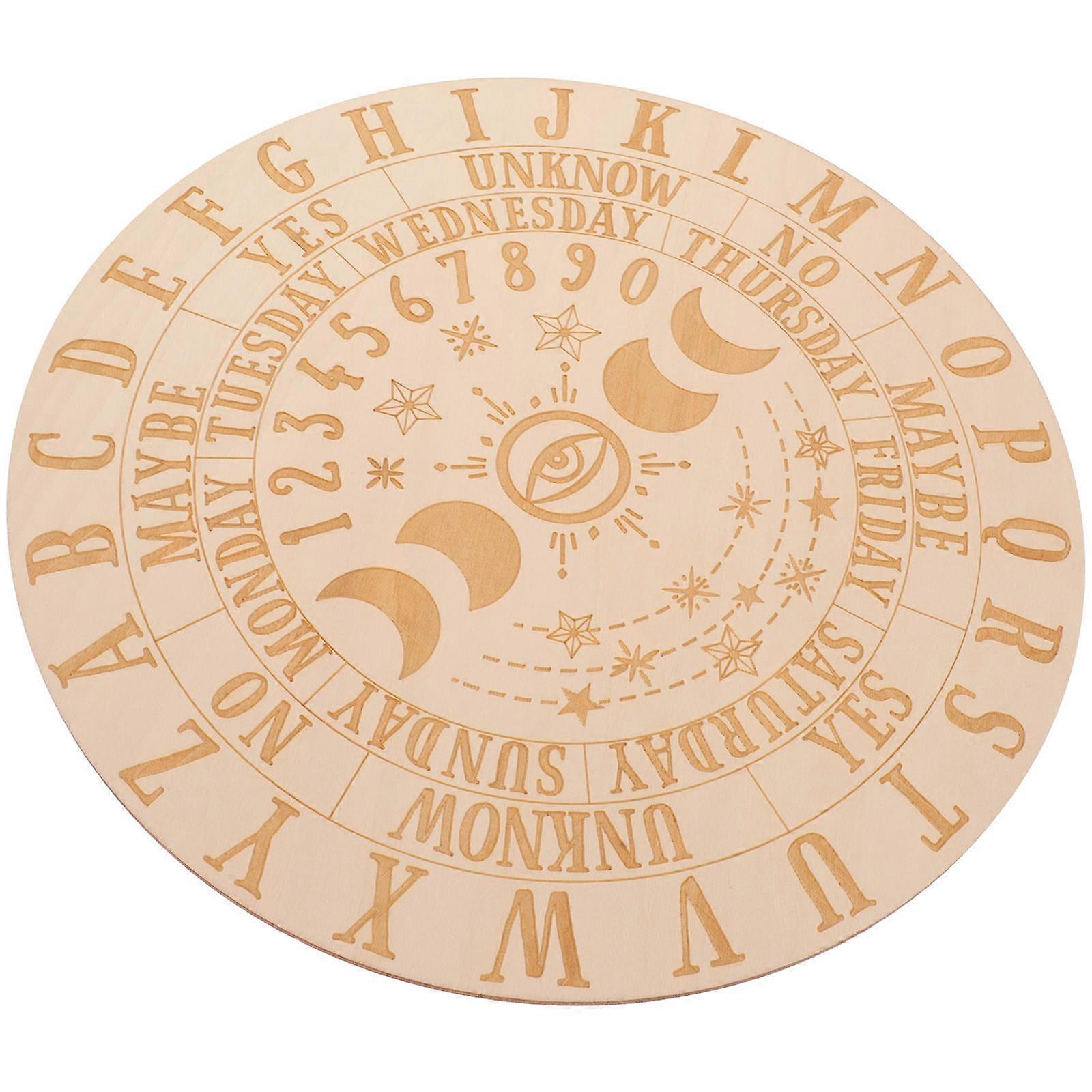 Khaki Wooden Divination Plate Decorative Divination Accessory for Home Use