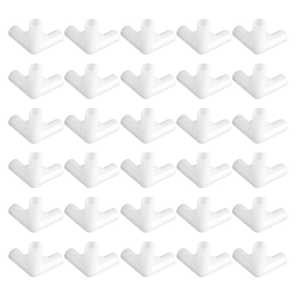 Canopy Tent Pipe Fittings Canopy Tent Parts Tent Part Replacement White 5.50X3.80X3.80CM 30Pcs