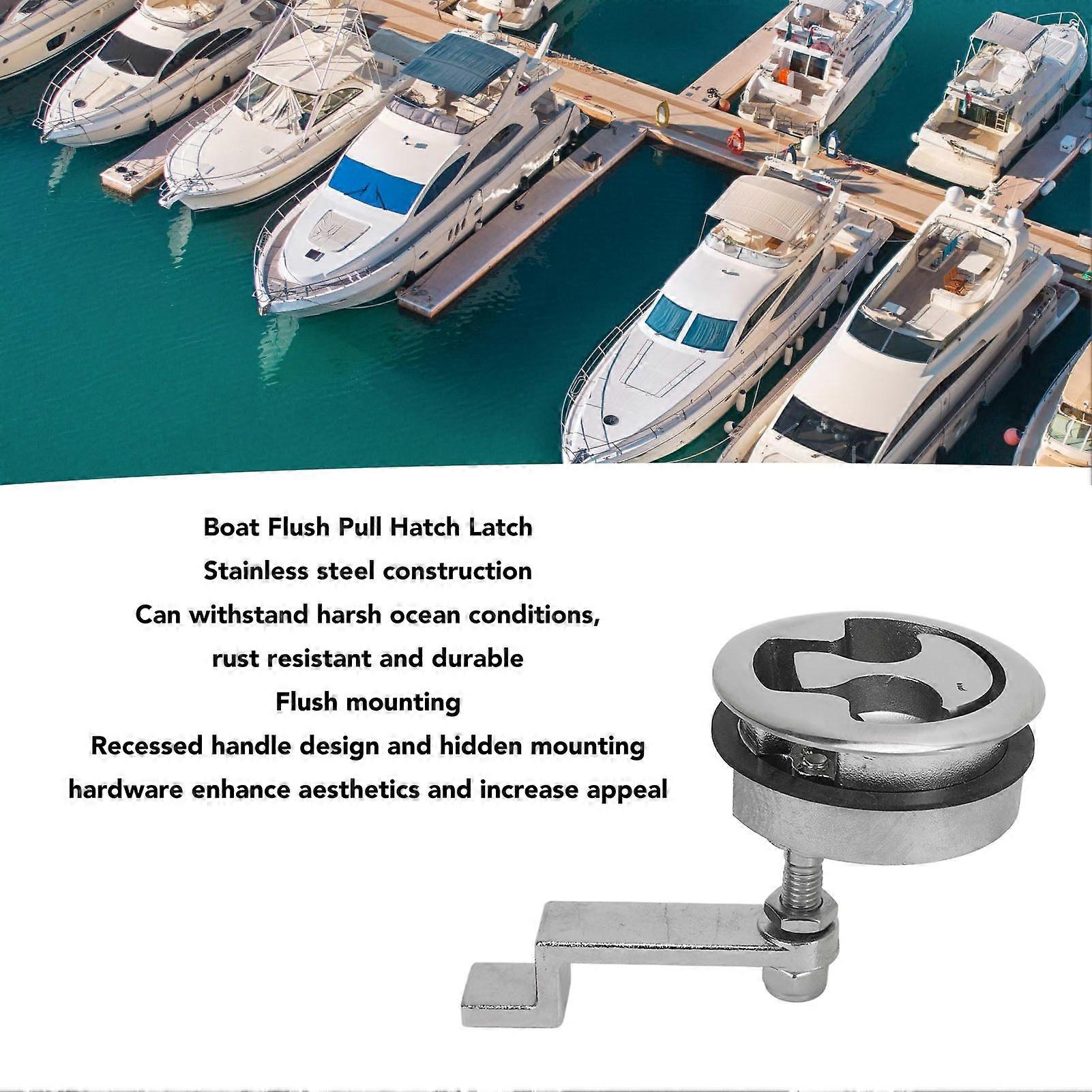 2in Boat Flush Pull Hatch Latch 316 Stainless Steel Marine Boat Hatch Lifting Latch Handle for 12 to 17mm Panel Thickness