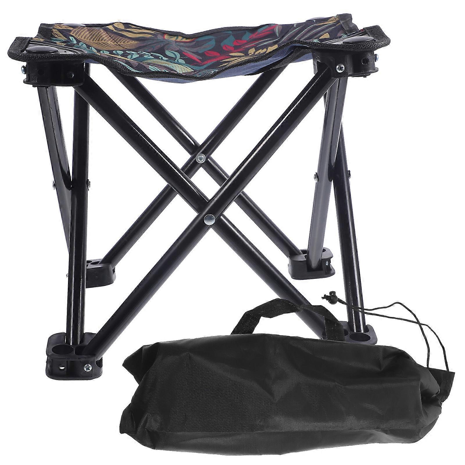 Folding Camping Stool Lightweight Portable Outdoor Chair High Load Capacity for Travel Fishing Artistic Sketching Easy Fold Carry with Storage Bag