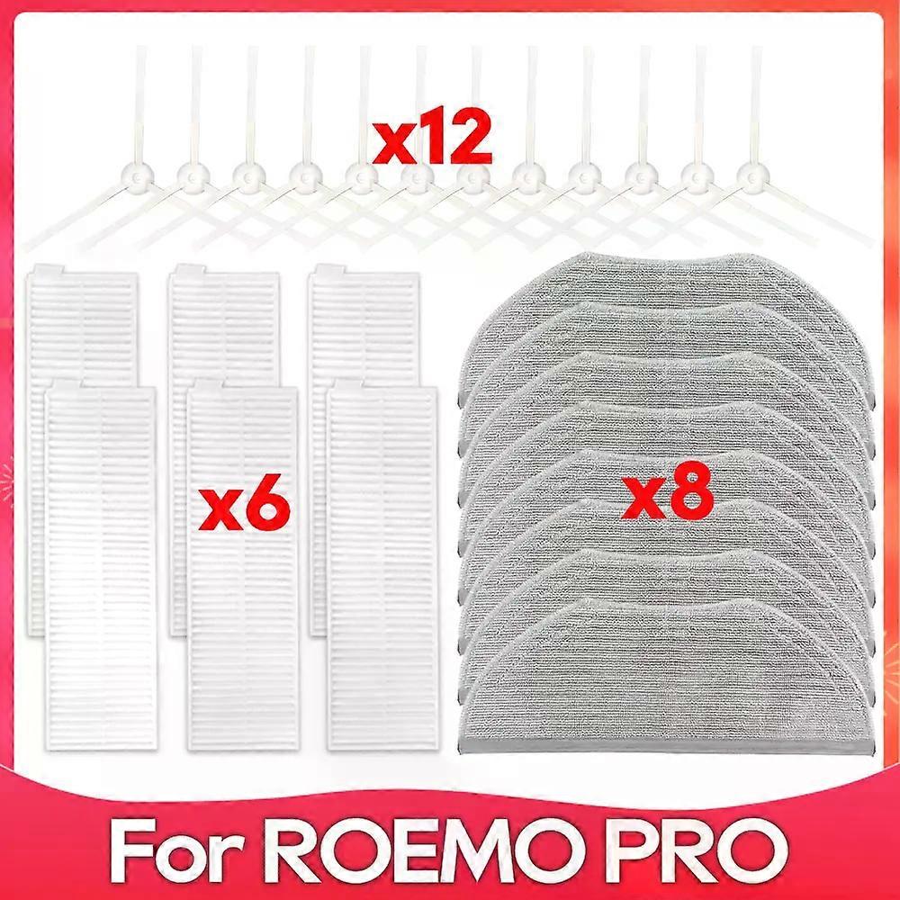 Compatible For ( ROEMO PRO ) Side Brush HEPA Filter Mop Cloths Robotic Vacuum Cleaner Spare Part Accessory