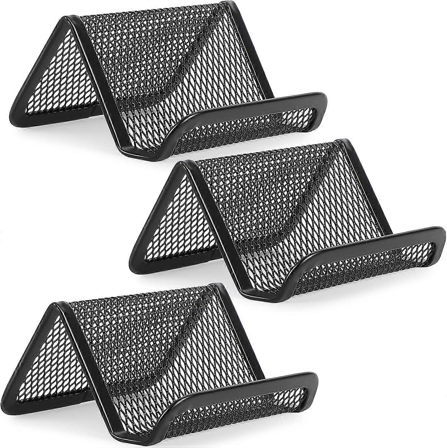 3-pack, metal mesh business card holder, holds 50 business cards