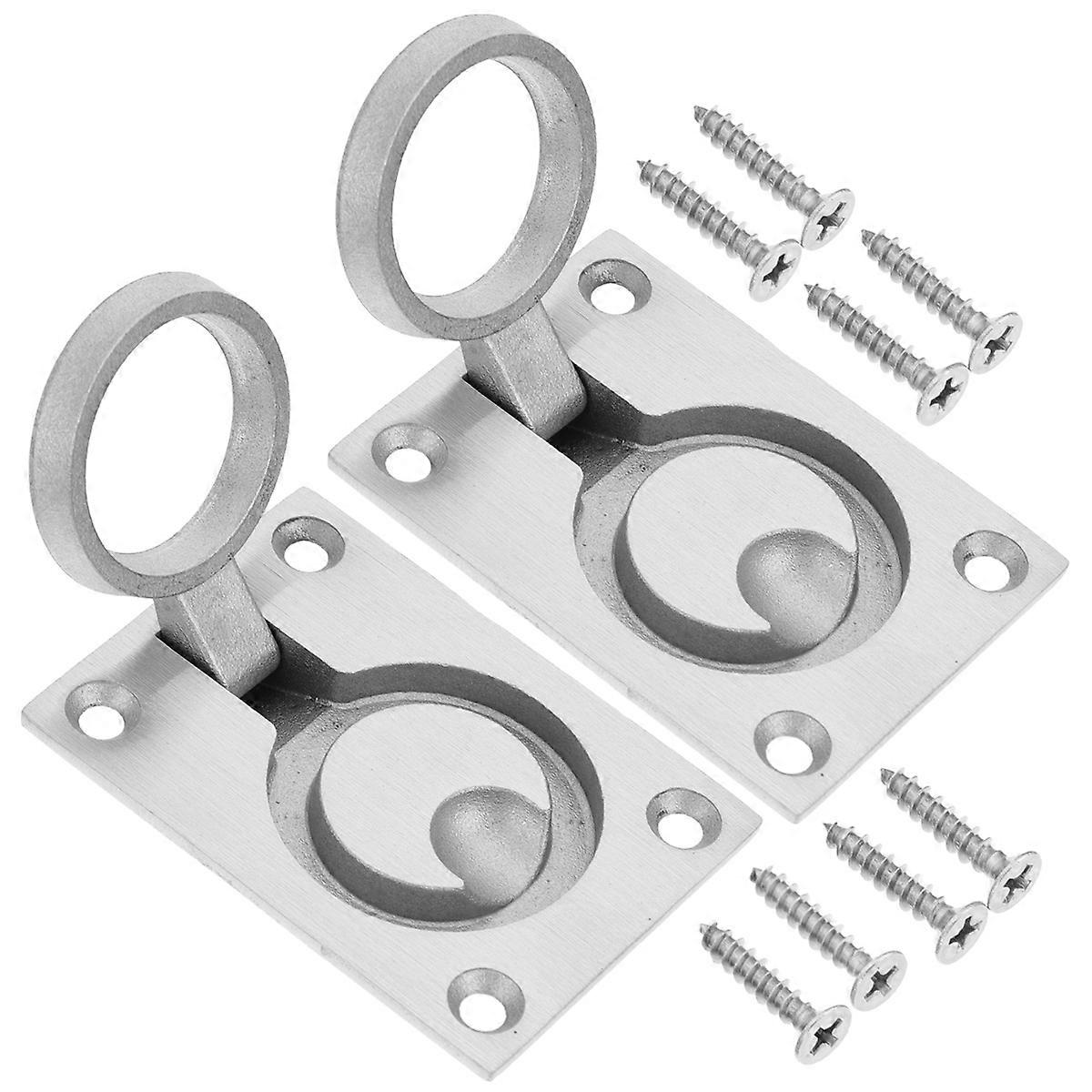 Stainless Steel Recessed Boat Hatch Handles – 2 Pack Flush Mount Latch Pulls for Deck Hatches, RV Cabinets, and Cupboards – Easy Installation