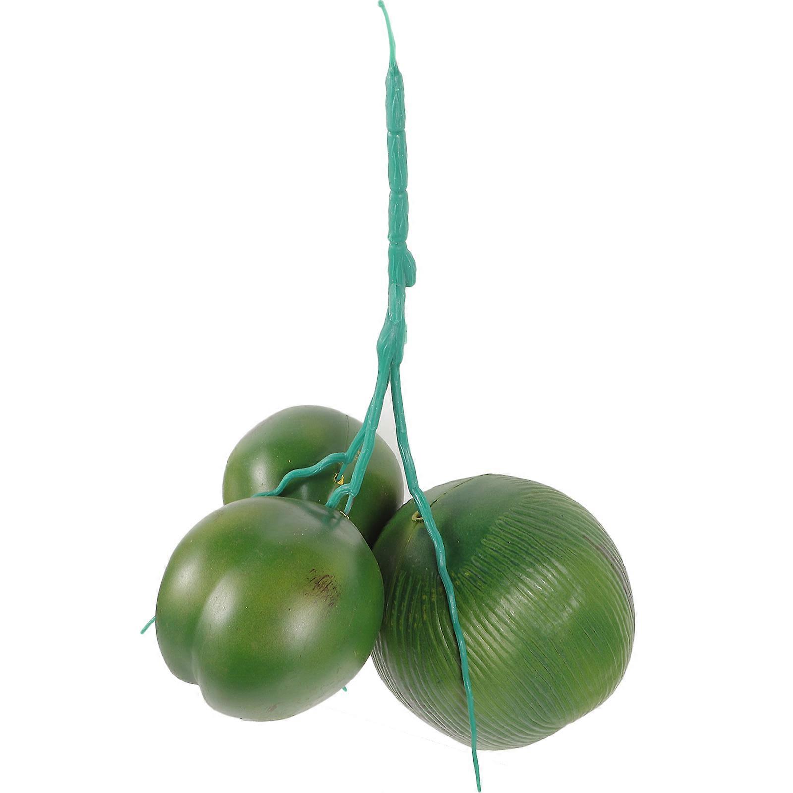 Realistic Artificial Coconut Branch Decoration for Home, Photo Props, and Teaching – Lightweight Faux Fruit Model, Large and Small Sizes