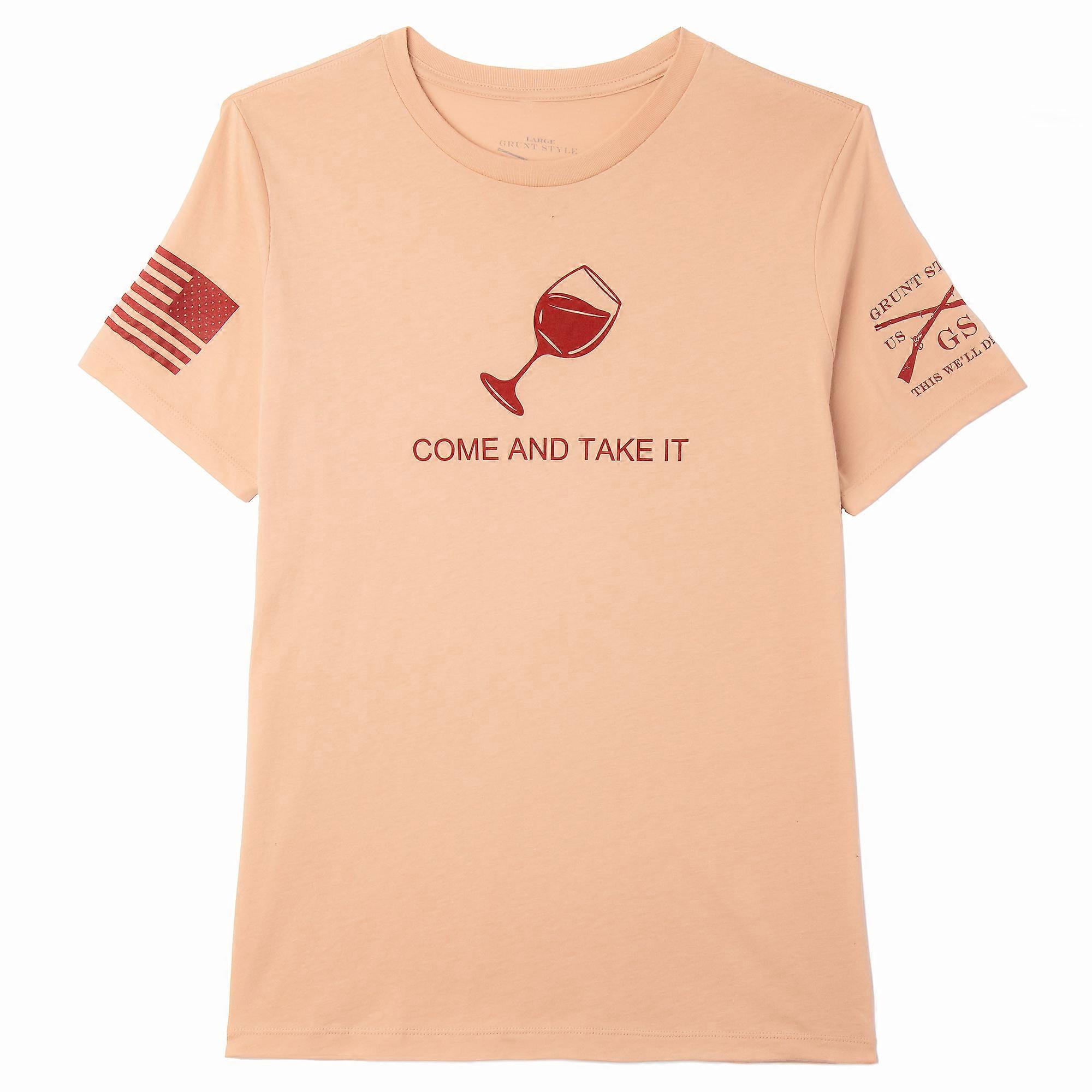 Grunt Style Women's Come And Take It Wine Edition T-Shirt décontracté - Sable