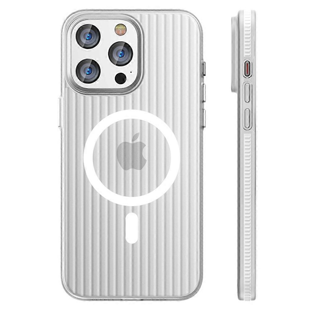 For iPhone 16 Pro Case Compatible with MagSafe Corrugated Texture Hard PC Matte Phone Cover