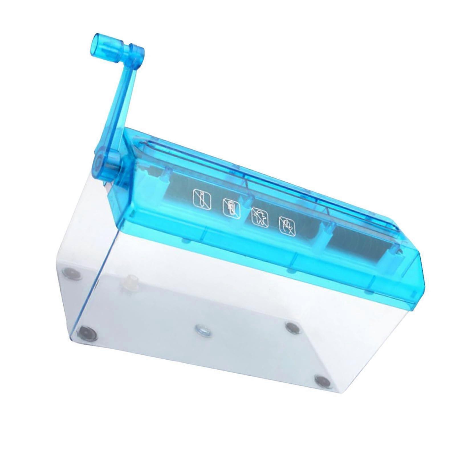 Small Hand Shredder Manual Paper Cutting Device for Document Disposal, Office, Home, School, Desktop Stationery Blue