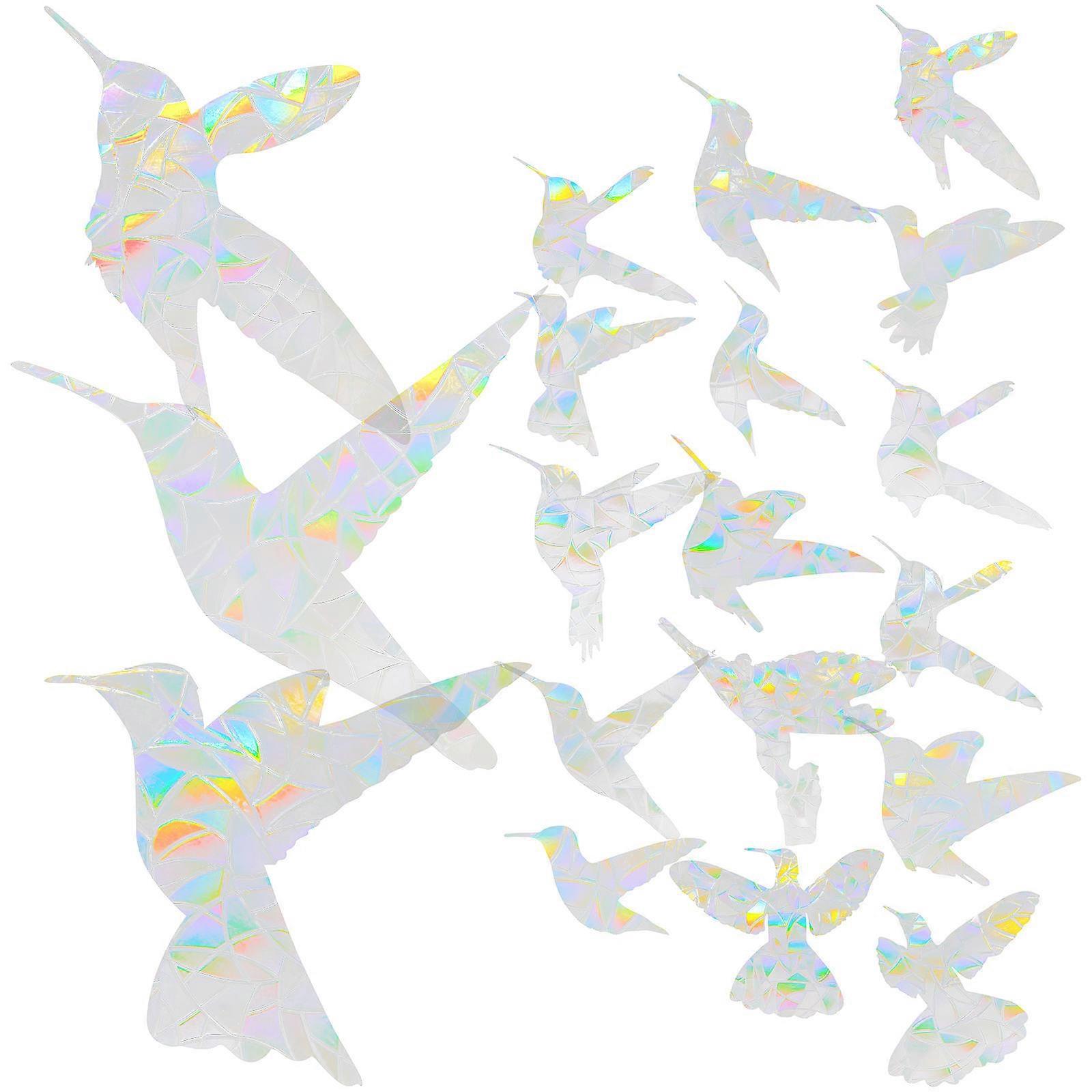 1 Set Hummingbird Static Window Clings Collision Decals Removable Bird Stickers Decorative Decals for Home Garden Easy Apply Clean