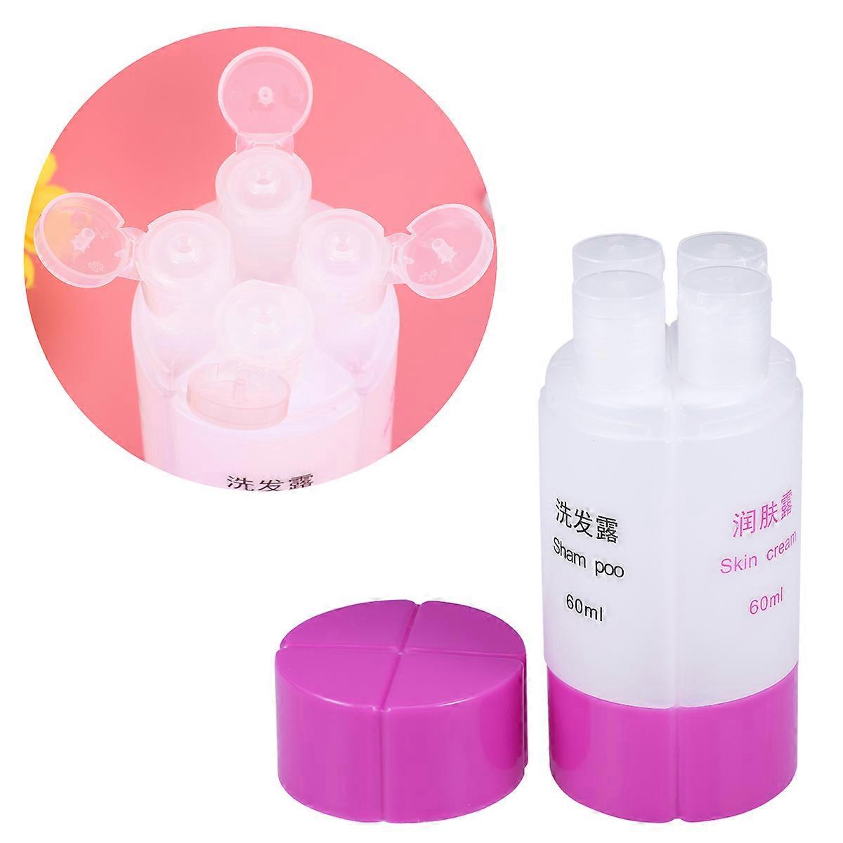 Travel Dispenser Set Leak Proof Dispensing Containers Purple 60ml For Shampoo Lotion Soap 1Pcs