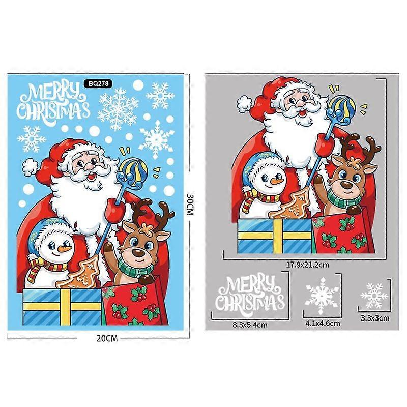 Christmas Window Clings Window Stickers Decor Xmas Snowman Snowflake Window Dcor
