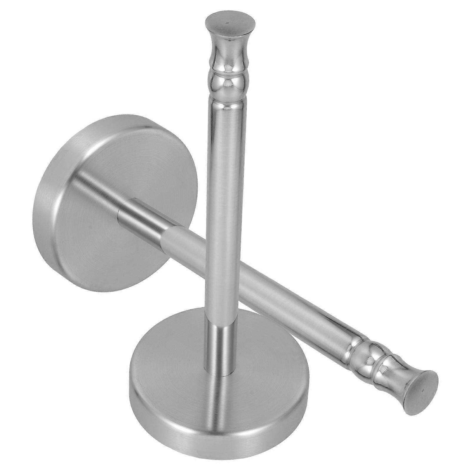 Stainless Steel Vertical Paper Towel Holder 2 Pack – Space Saving Kitchen Roll Rack for Easy Access and Cling Film Storage on Countertop