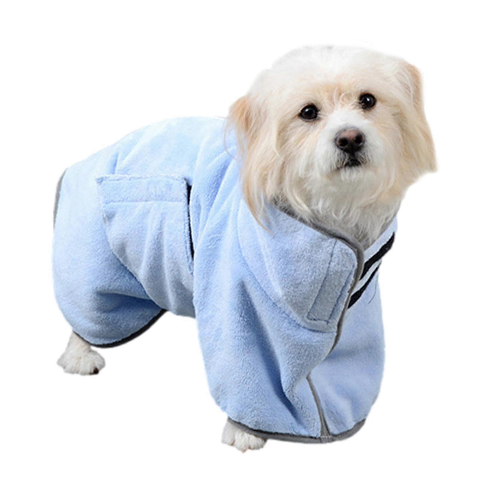 Dog Drying Coat - Adjustable Size XS-XL Ultra-Soft Highly Absorbent Quick-Drying Pet Bathrobe Machine Washable