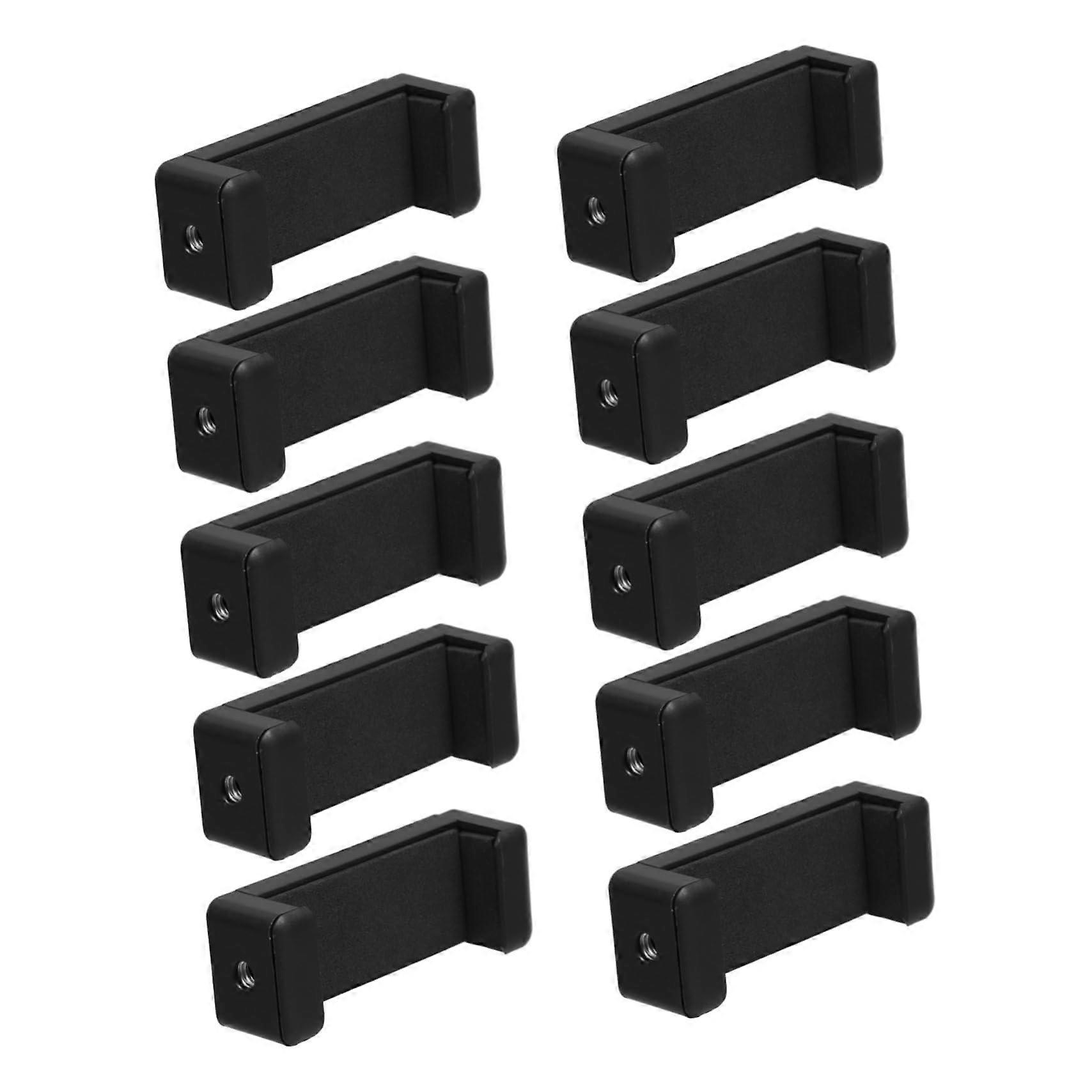 1satz Tripod Adapter For Smartphones - Secure Grip Mobile Clip Accessory Compatible With Tripods And Selfie Sticks, Lightweight Black