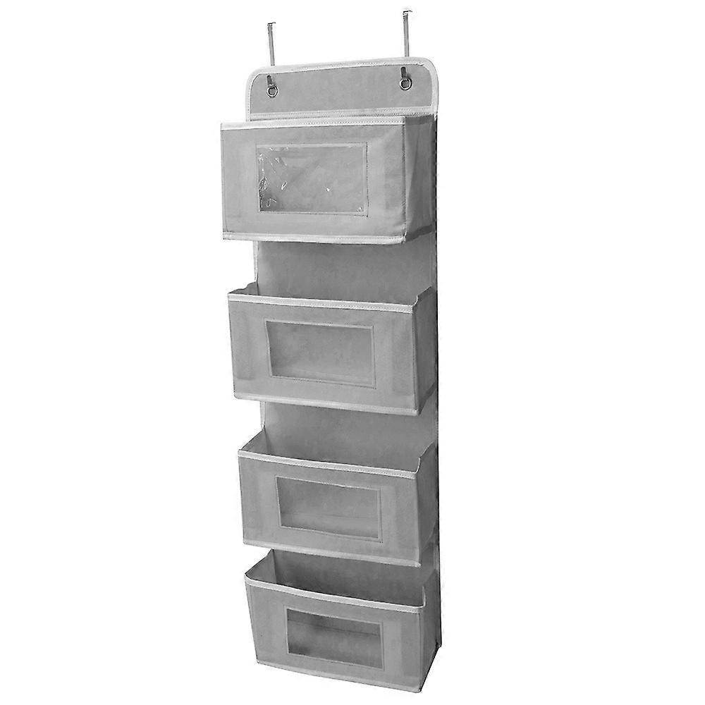 INF Multi-Layer Storage Bag Single Sided 4 Compartment Hanging Organizer