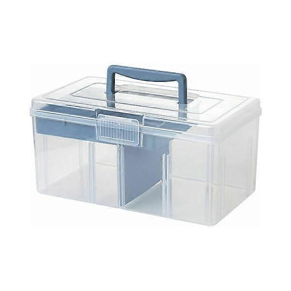 Portable medicine box, blue multi-layer storage box