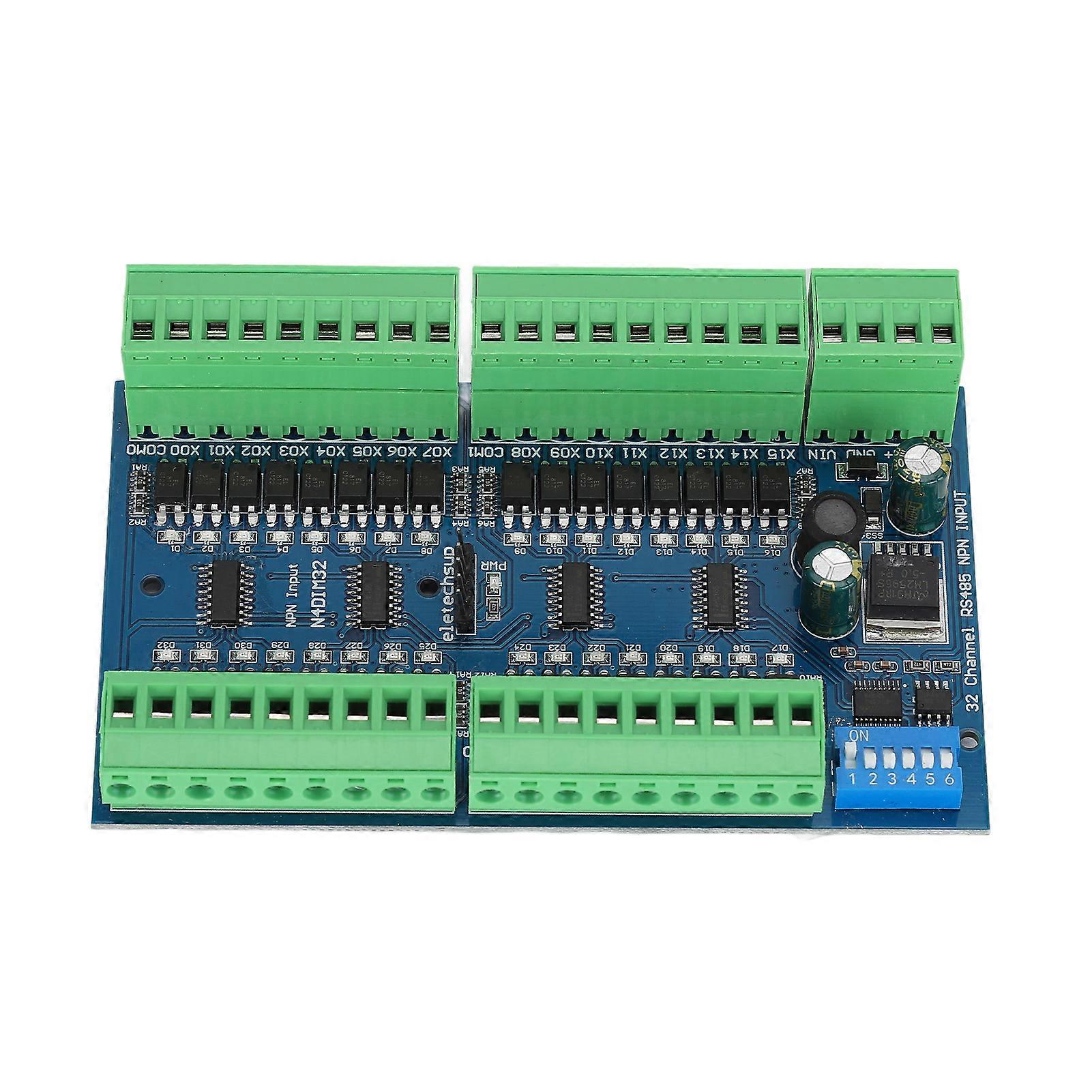 RS485 Input Controller 32 Channel DIN Rail Isolated PLC Switch Quantity Acquisition BoardNPN ModuleLow Level