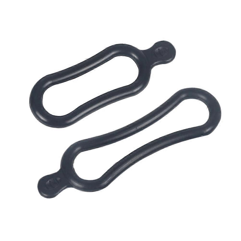 2 Pcs Handlebar Phone Holder for Bike Front Light Elastic Tie Rope Torch Flashlight Band (1 Long and 1 Short Black)