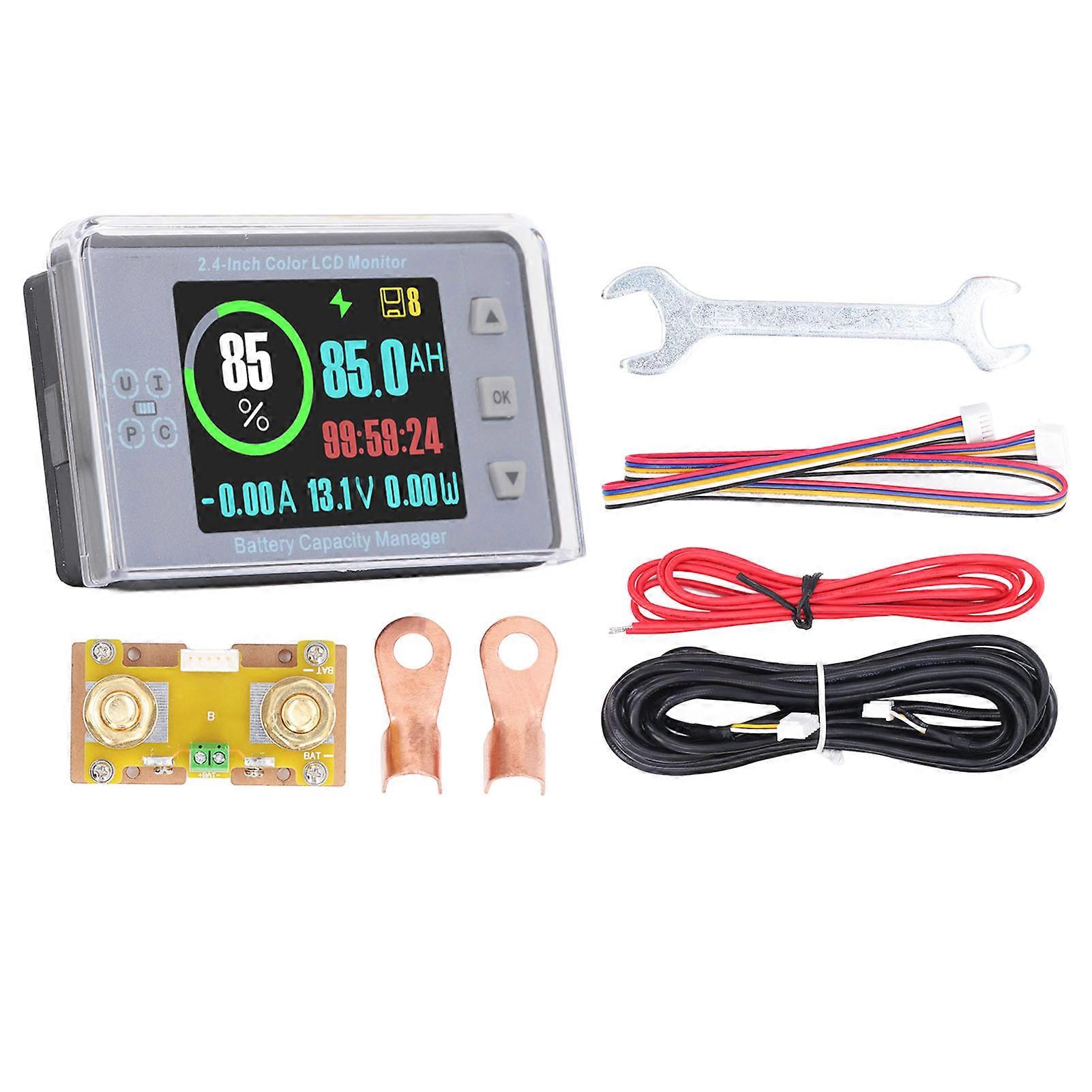 Battery Monitor with Shunt VA9810S Bluetooth Battery Voltmeter Ammeter for RV Electric Bike 120V 100A