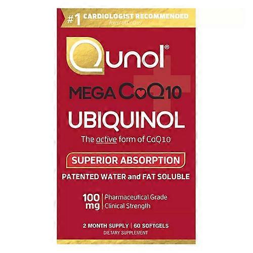 Qunol Mega CoQ10 Natural Ubiquinol Softgels, 60 capsule molli (confezione da 1)