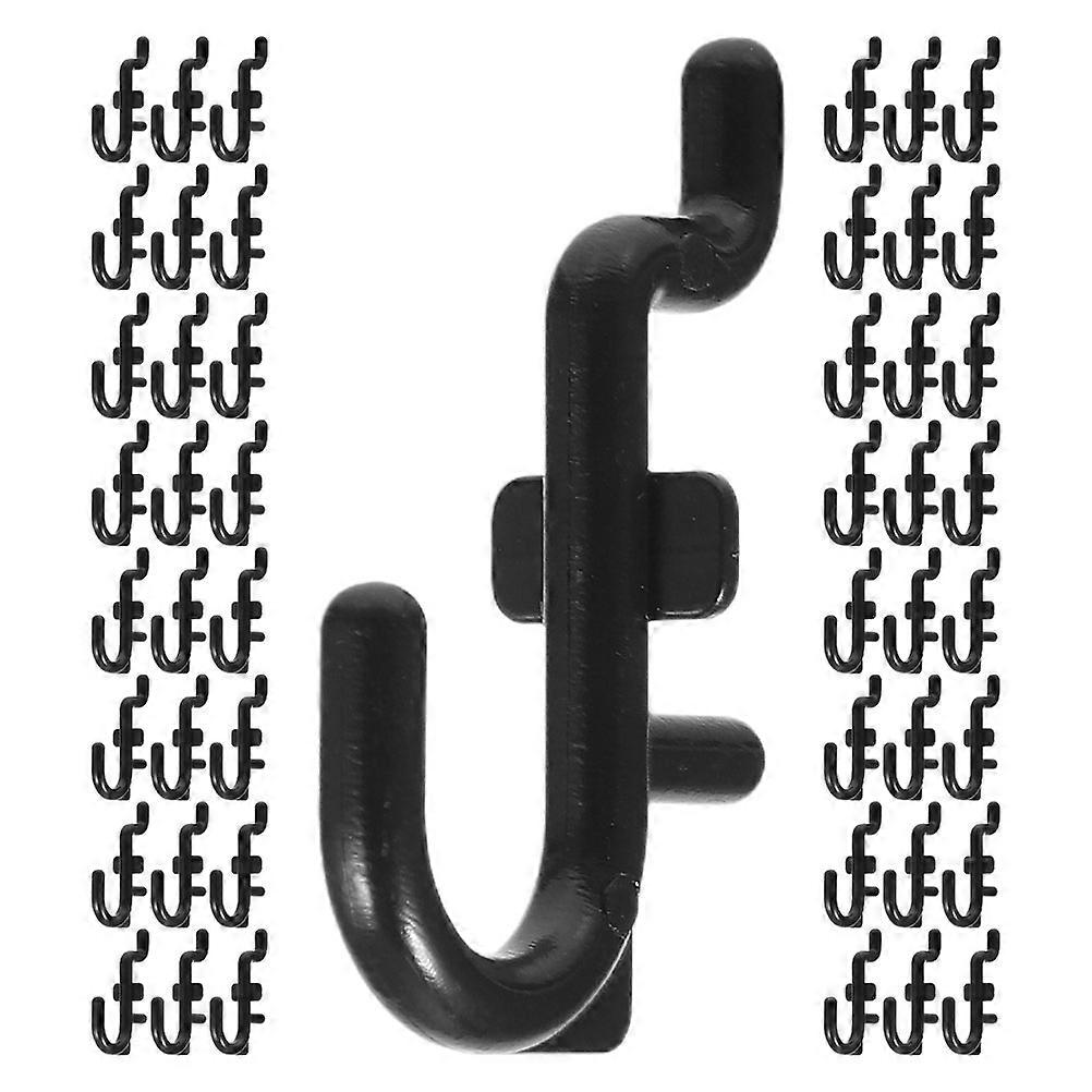 Pegboard Hooks Heavy Duty J Shape Tool Hanging Garage Organization Black 5.00X3.50X0.50CM Material 100Pcs