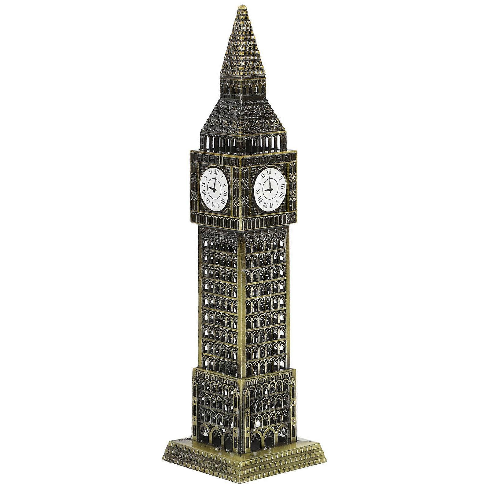 Golden Alloy Architecture Model Sculpture for Home Decor and Decoration, Elegant Desktop Building Model