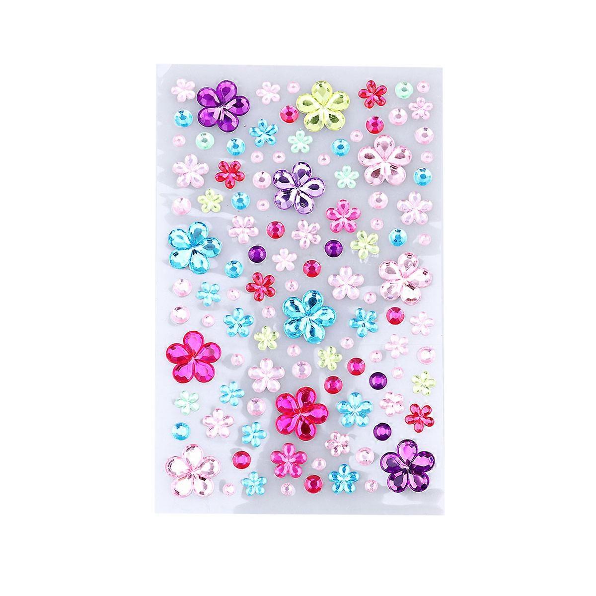 Embellishments for Crafting Acrylic Rhinestone Stickers Assorted Color Decorative Scrapbooks and Notebooks 4 Sheets