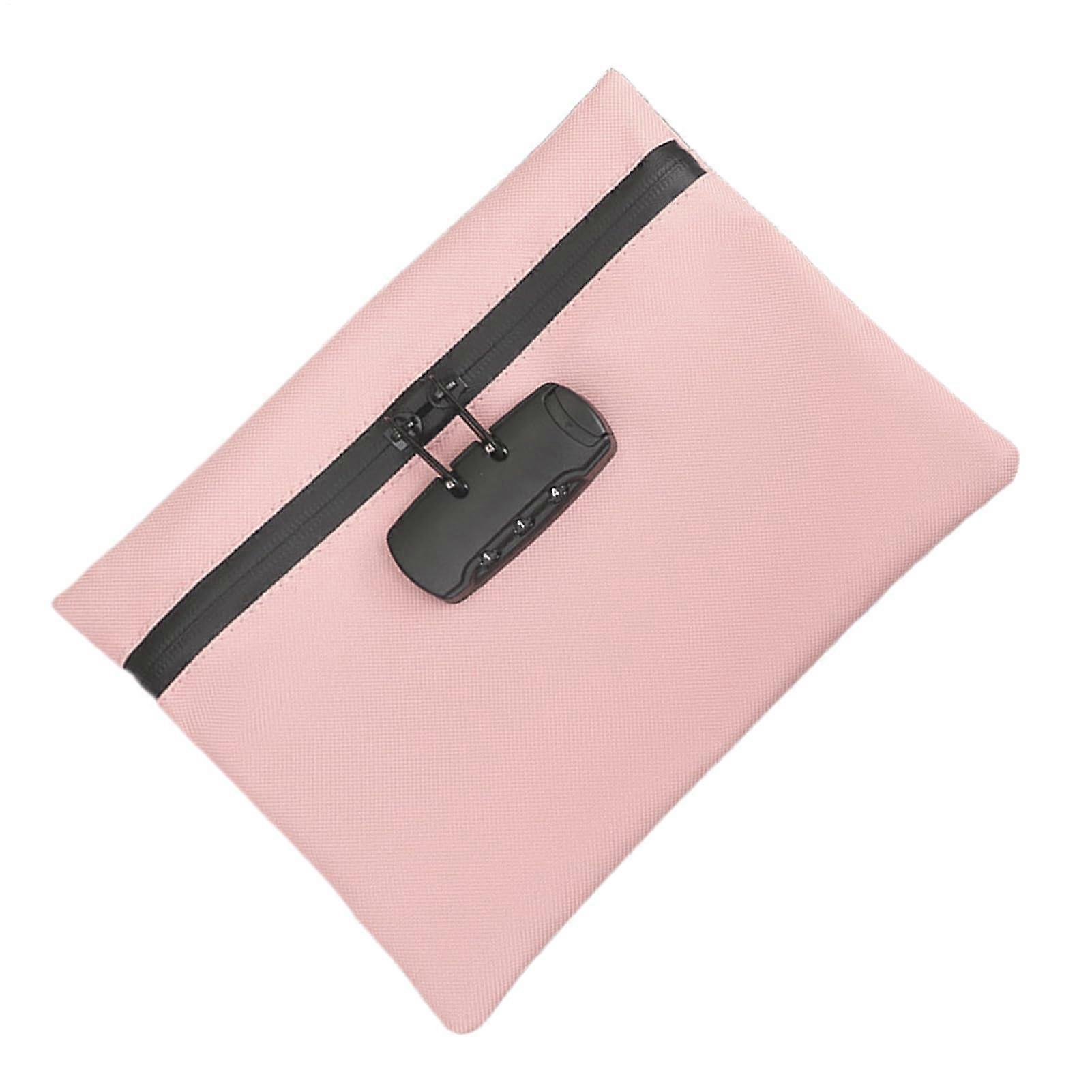 Travel Locking Bag, Locking Security Bag, Waterproof AntiTheft Bag, Durable Material, Approved Lock, 24.5 X 16 cm, For Camping, School, Gym, Pink