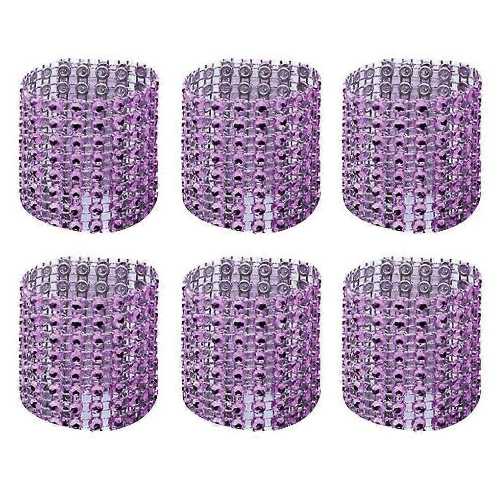 Elegant Napkin Ring with 8 Row Rhinestones for Wedding Party Decoration in Assorted Colors Plastic 30PCS