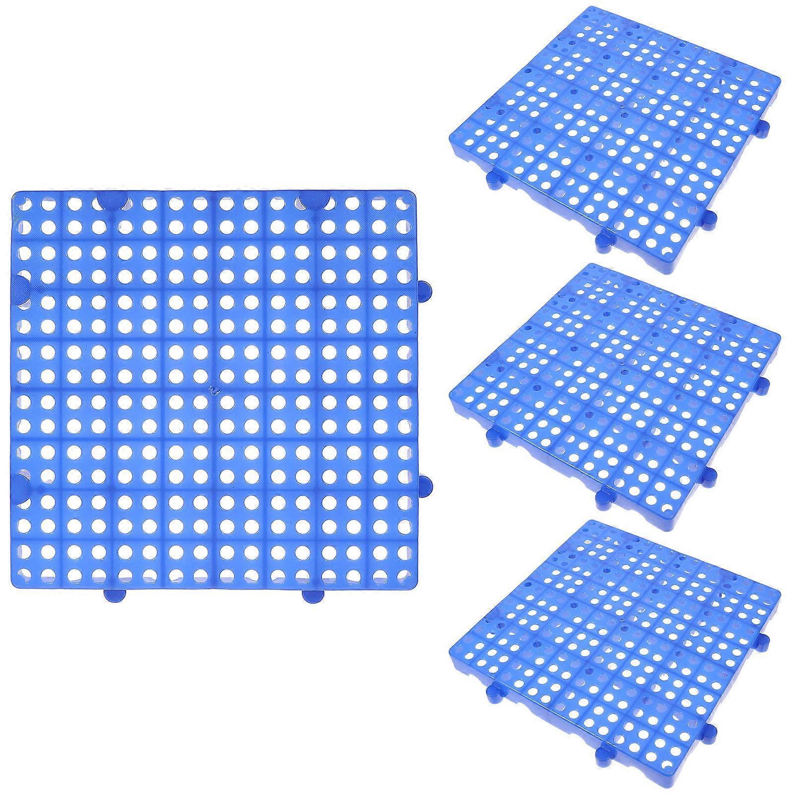 Outdoor Flooring Interlocking Patio Tiles Anti Slip Drainage Blue 30x30x3cm Plastic