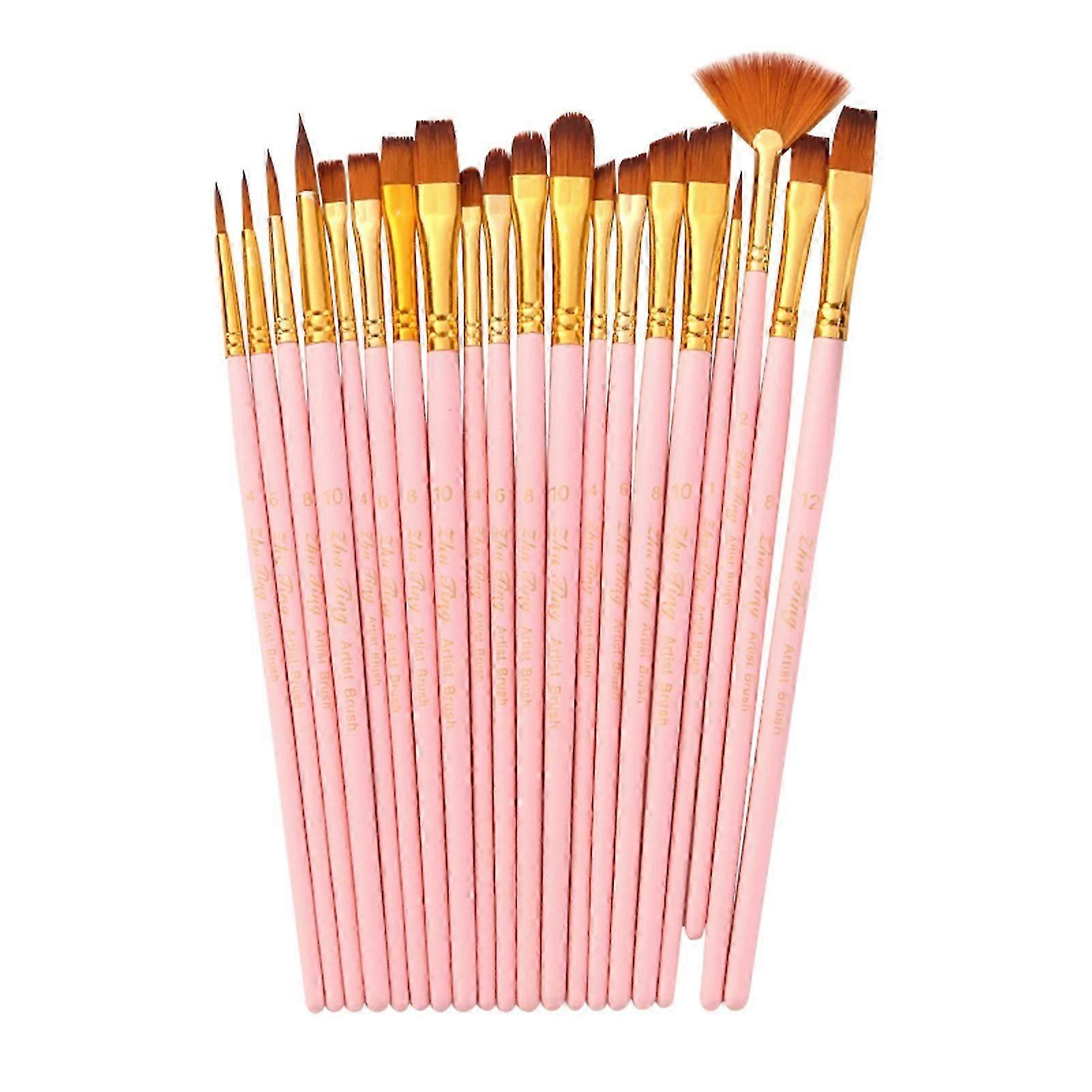 20pcs Draw Paint Brushes Set Kit Artist Paintbrush Multiple Mediums Brushes with