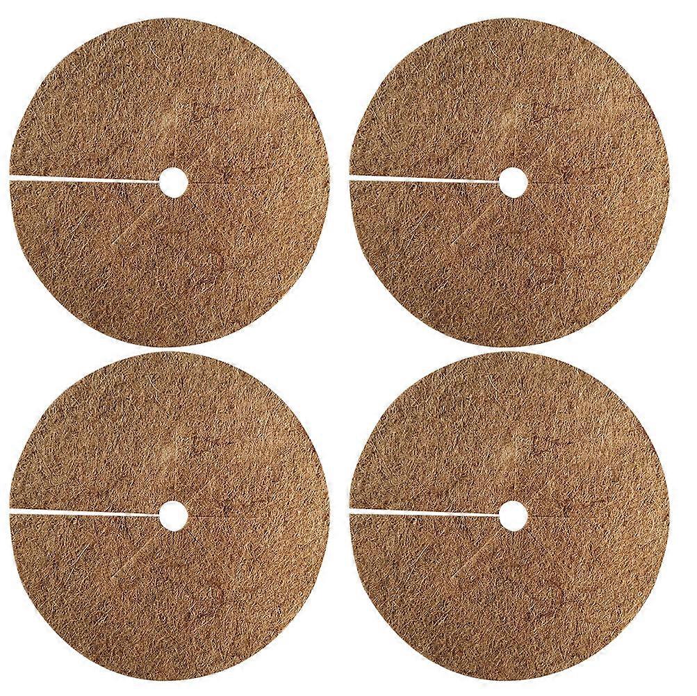Mulch Rings For Trees Flower Pot Tree Ring Mat Garden Coconut Fiber Long-Term Use Circular Shape 4Pcs