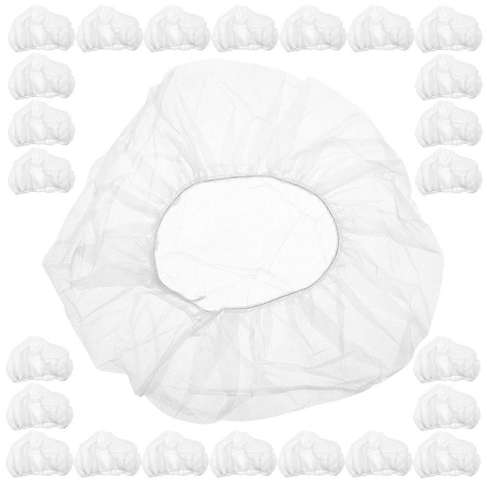 50pcs Disposable Breathable Hair Caps for Kitchen, Salon, Food Service, Healthcare – Maintain Cleanliness and Style – White