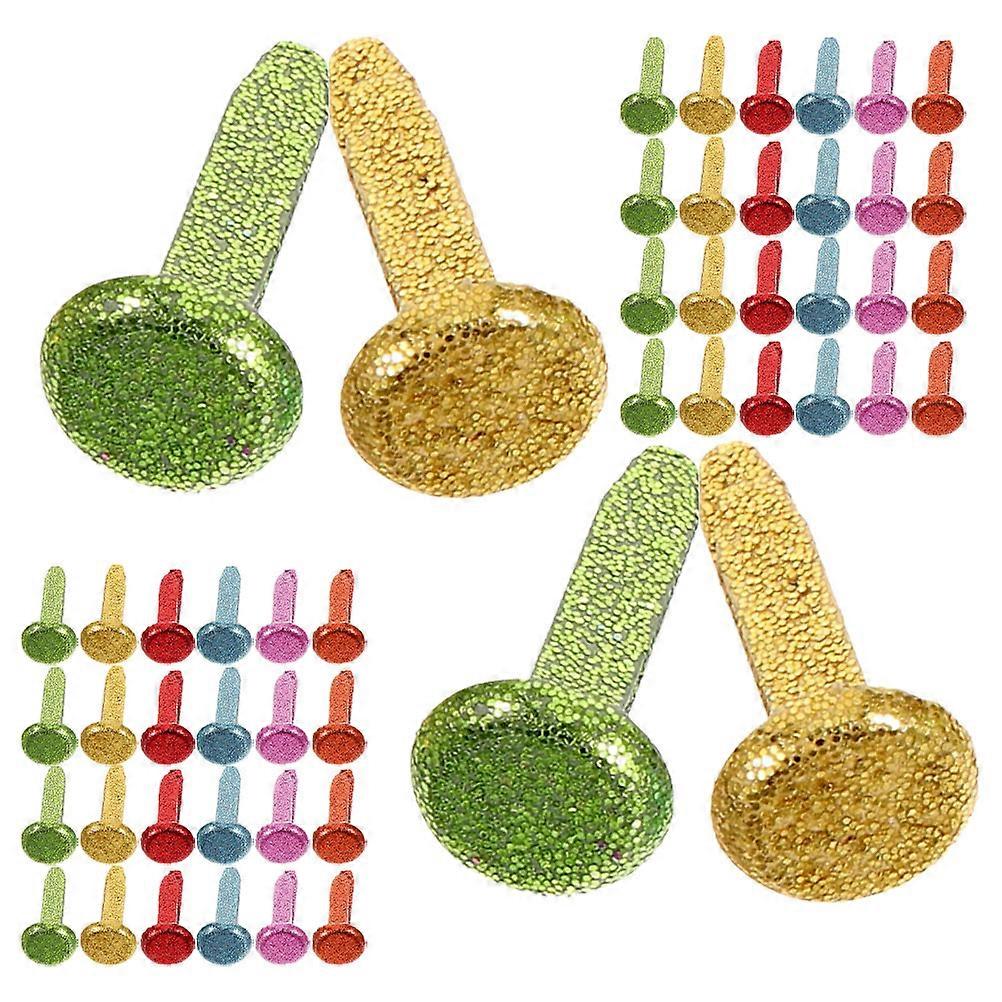 Gold Paper Fasteners Scrapbook Decorations Decals Prong Fastener Children Diy 100Pcs