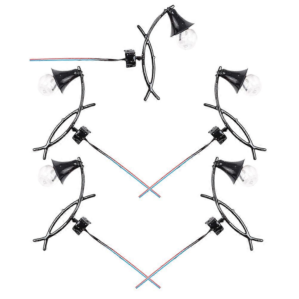 Mini Wall Lamp Model for Home Use Black Stainless Steel ABS Decor Tiny Wall Lamp Size 5pcs