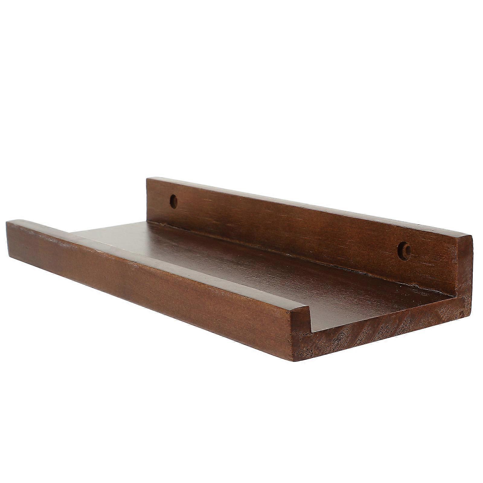 Rustic Wall Mounted Floating Shelf with Lip – Compact Wooden Storage Bracket for Bedroom, Bathroom, or Living Room – Easy Install Decorative Mini