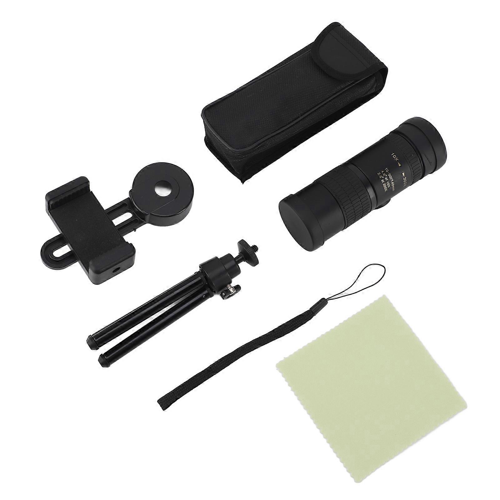 10 to 300X40mm Zoom Monocular Telescope Multi Layer Coating High Resolution HD Mini Handheld Monoculars