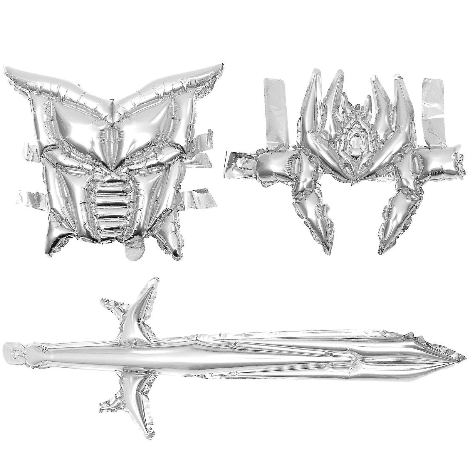 Inflatable Sword Party Prop Costume Accessory Style Silver Aluminum Film Role-playing 1Set