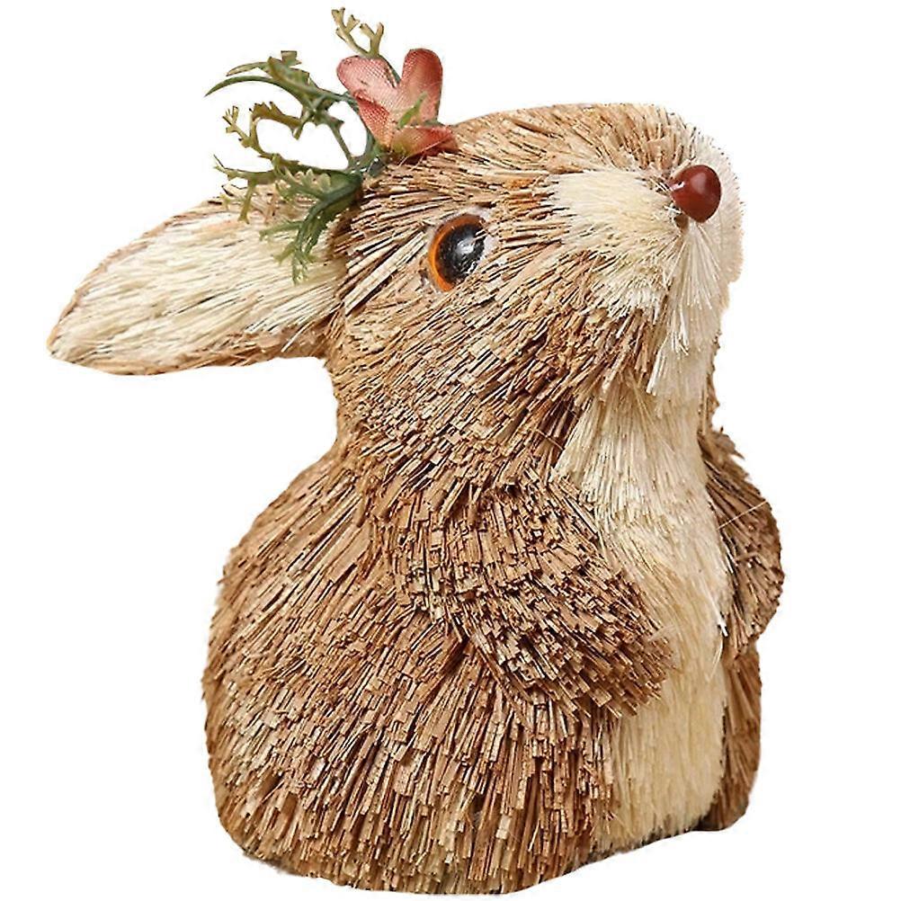 Resin Bunny Figurine Decorative Lifelike Rabbit Statue for Home Decoration Desktop Accent