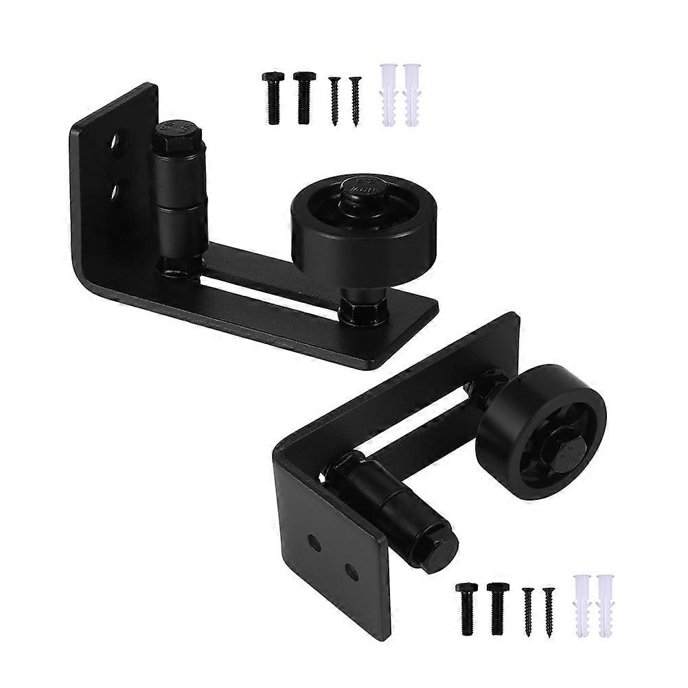Floor Roller Guide Hardware Fittings Sliding Barn Door Bottom Floor Guide DIY Enthusiasts Scratch Protection 4.72X2.44X1.97in Black Steel 2Pcs