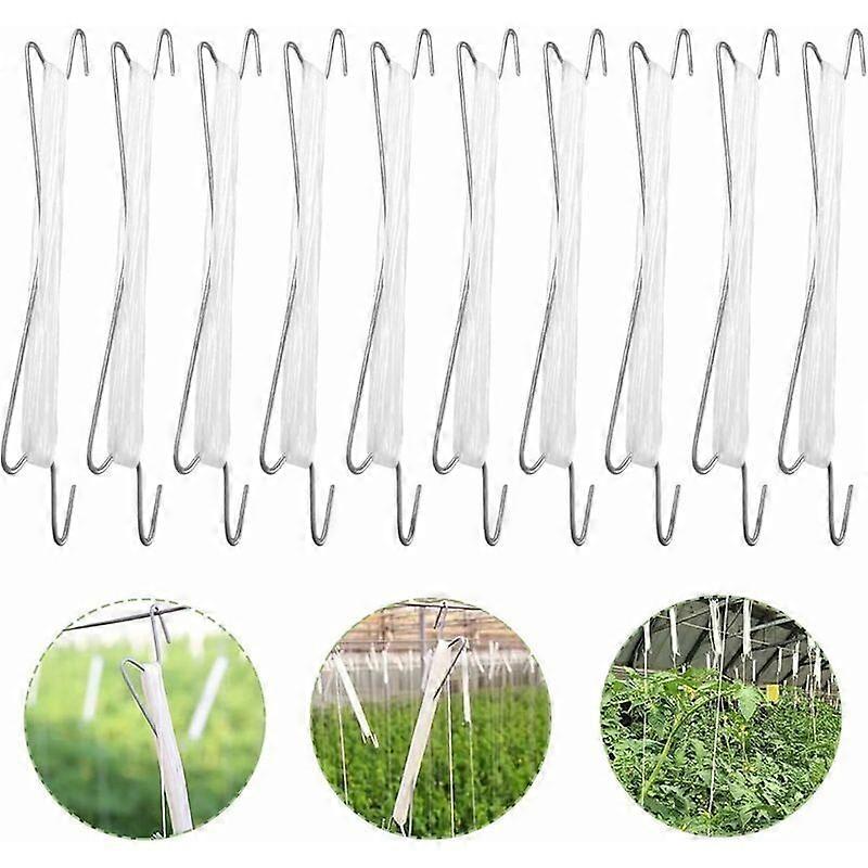 10 Pcs Tomato Hooks with 10m String, Tomato and Cucumber Greenhouses for Other Vegetables