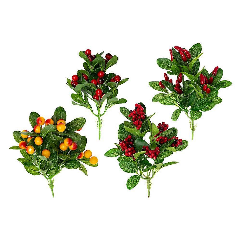 Home Simulation Fruit Decorative Bouquet for Flower Arrangement 4Pcs