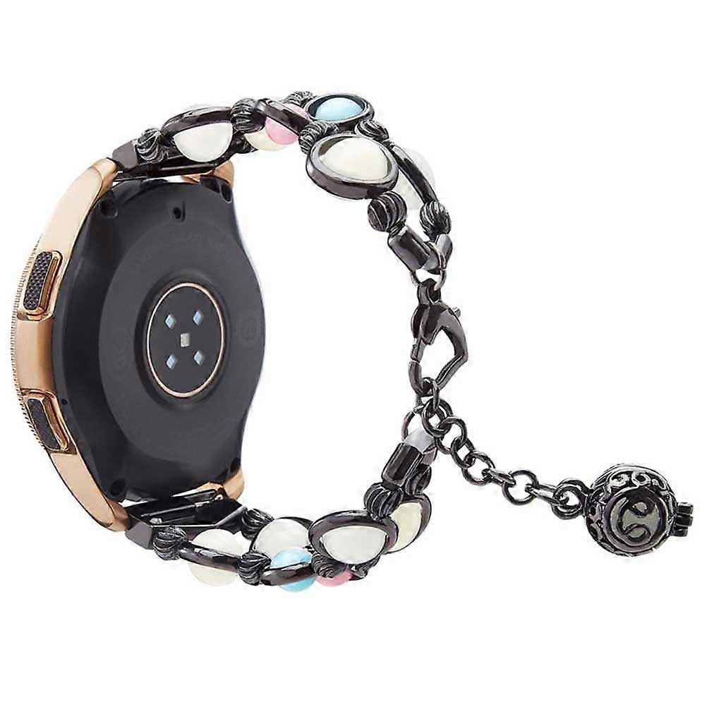 Watch Band Replacement Strap Compatible for Galaxy Watch Black Agate Alloy Everyday Use 1Set
