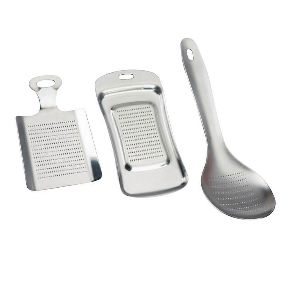 Kitchen Gadget Garlic And Ginger Crusher Ergonomics Design Silver 3Pcs