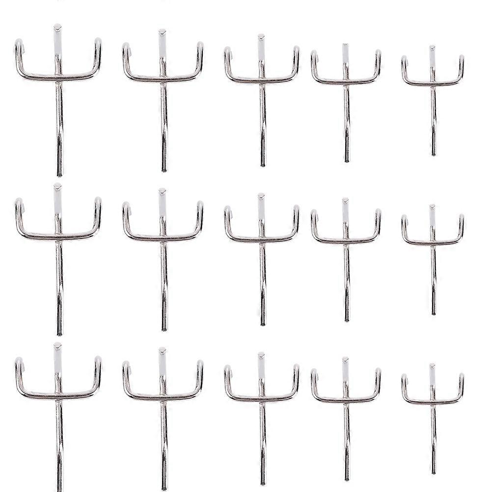 Display Hooks Shelf Hook Triangular Shape Classic Style Hanging Silver 3.3mm Width 3.2cm Hole Diameter 5cm+7cm+10cm+15cm+20cm Length 50Pcs