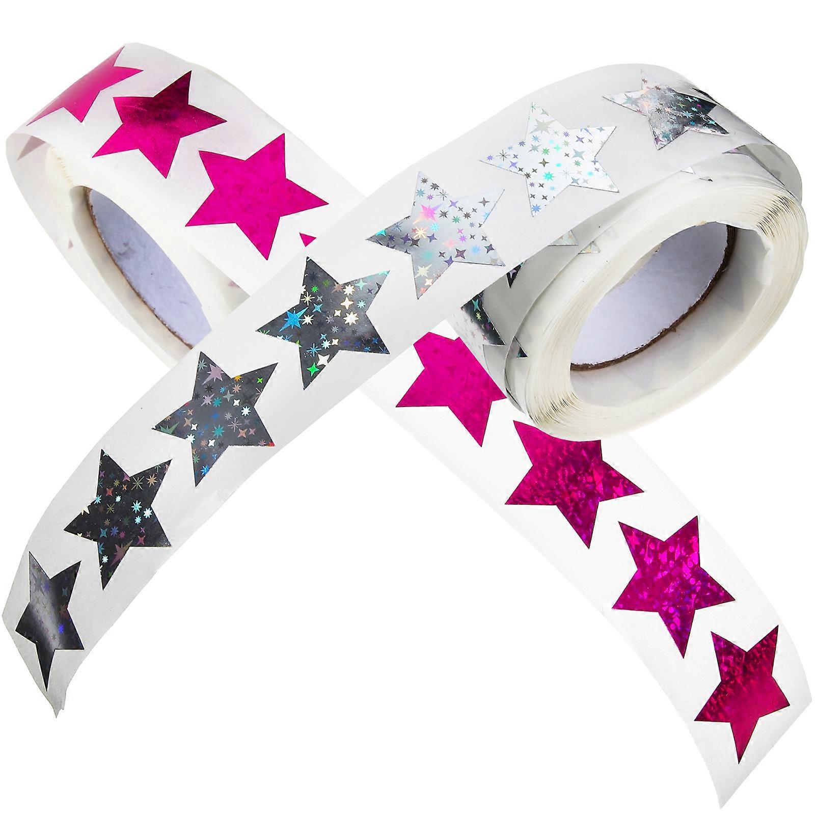 2 Rolls Assorted Color Star Shaped Stickers Teaching Rewards For Children Decoration