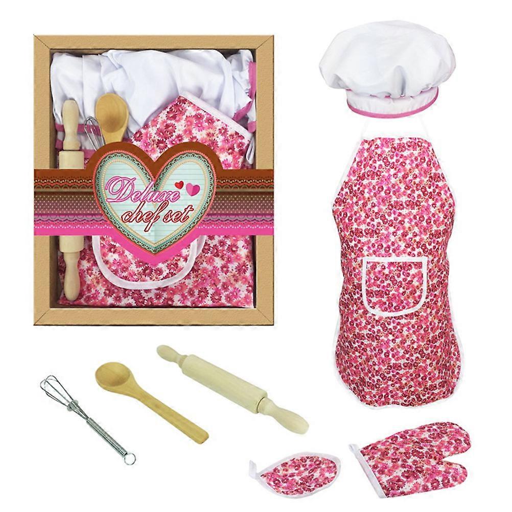 Complete Kitchen Playset With Adjustable Apron And Oven Mitt For Kids Role Play Cooking Activities