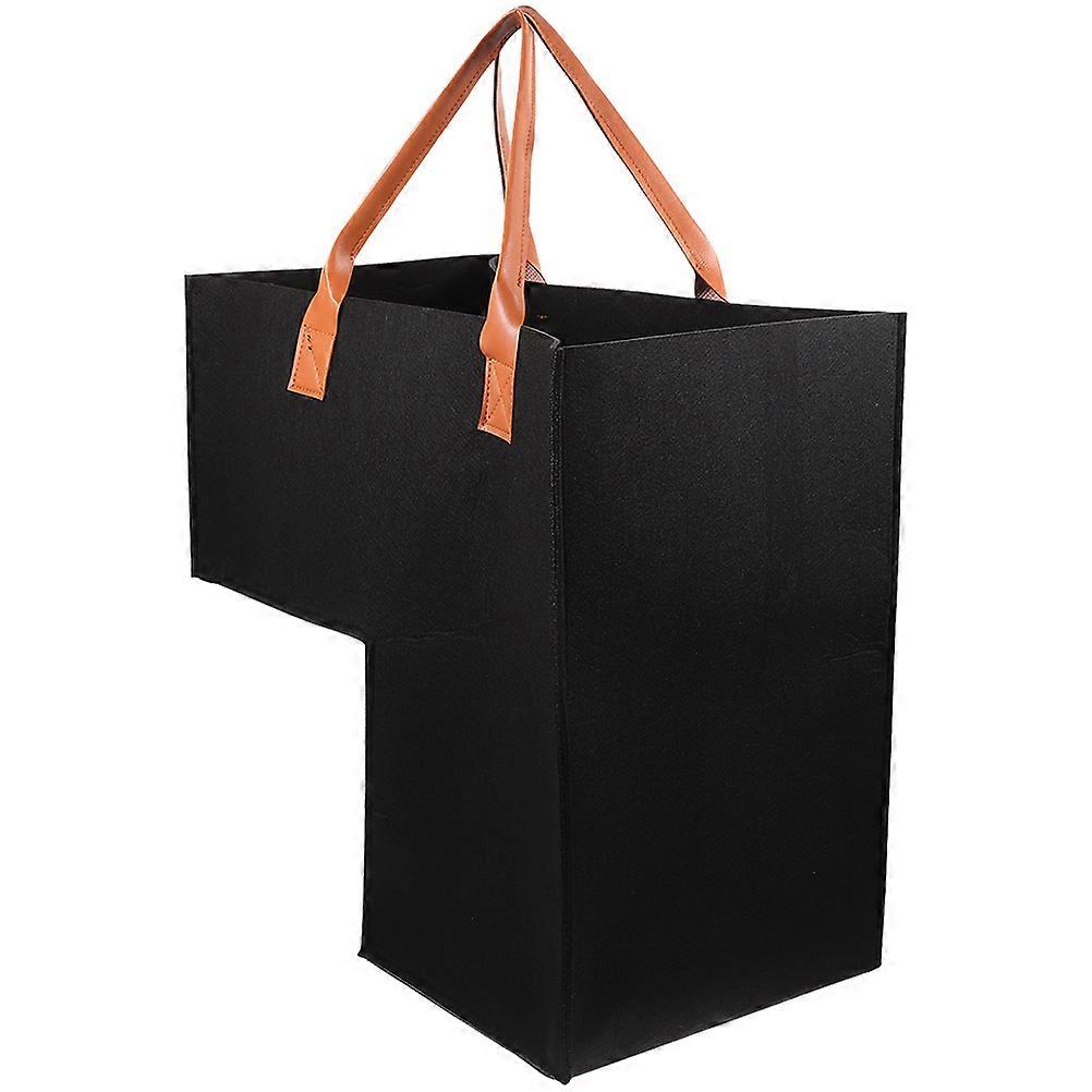 L-Shaped Stair Tidy Basket For Staircase Use In Black Color Perfect For Decluttering Household Sundries 1Pcs