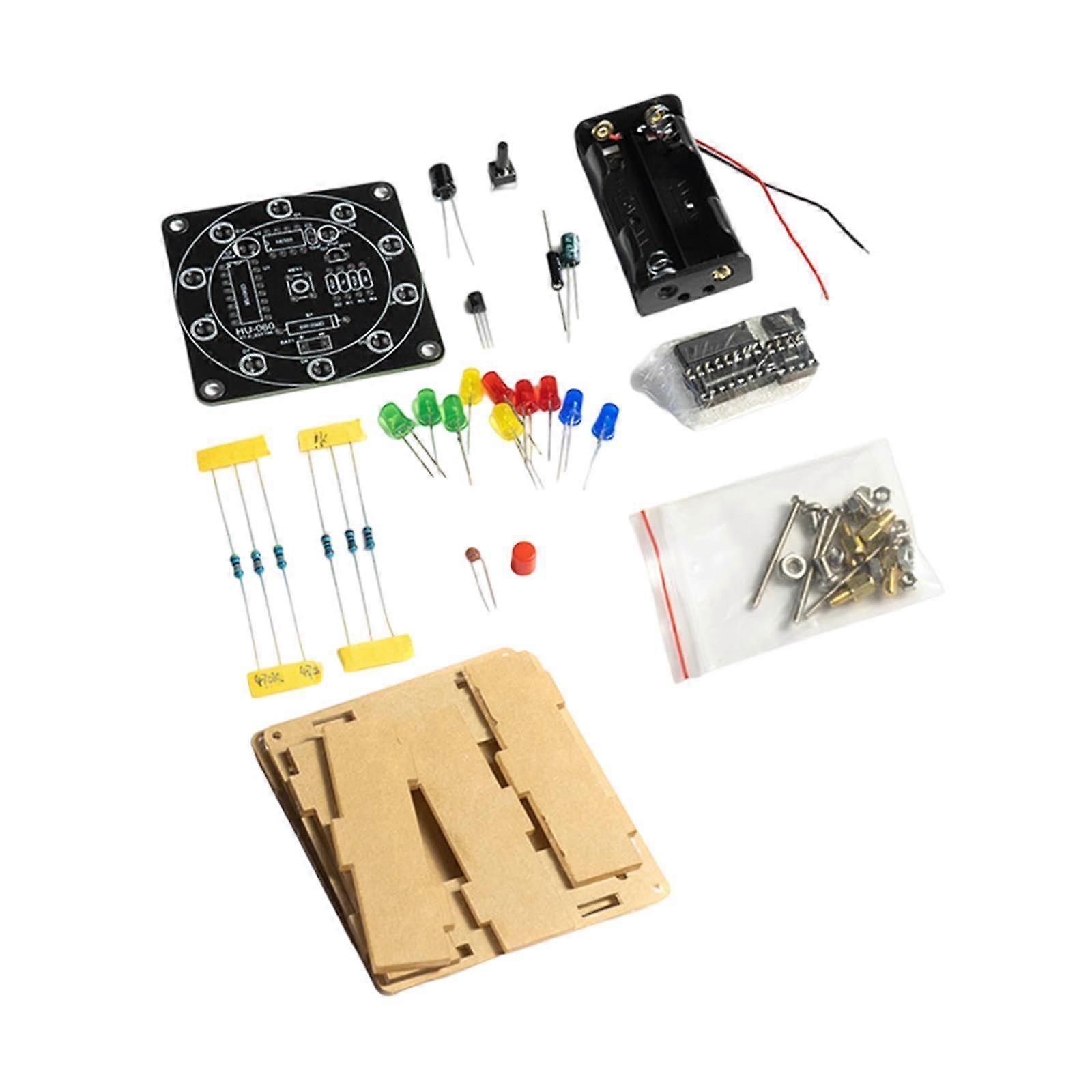 DIY Lucky Turntable Kit with LED, Creative and Interesting Soldering Project, Electronic Training Board for Beginners with Bowl