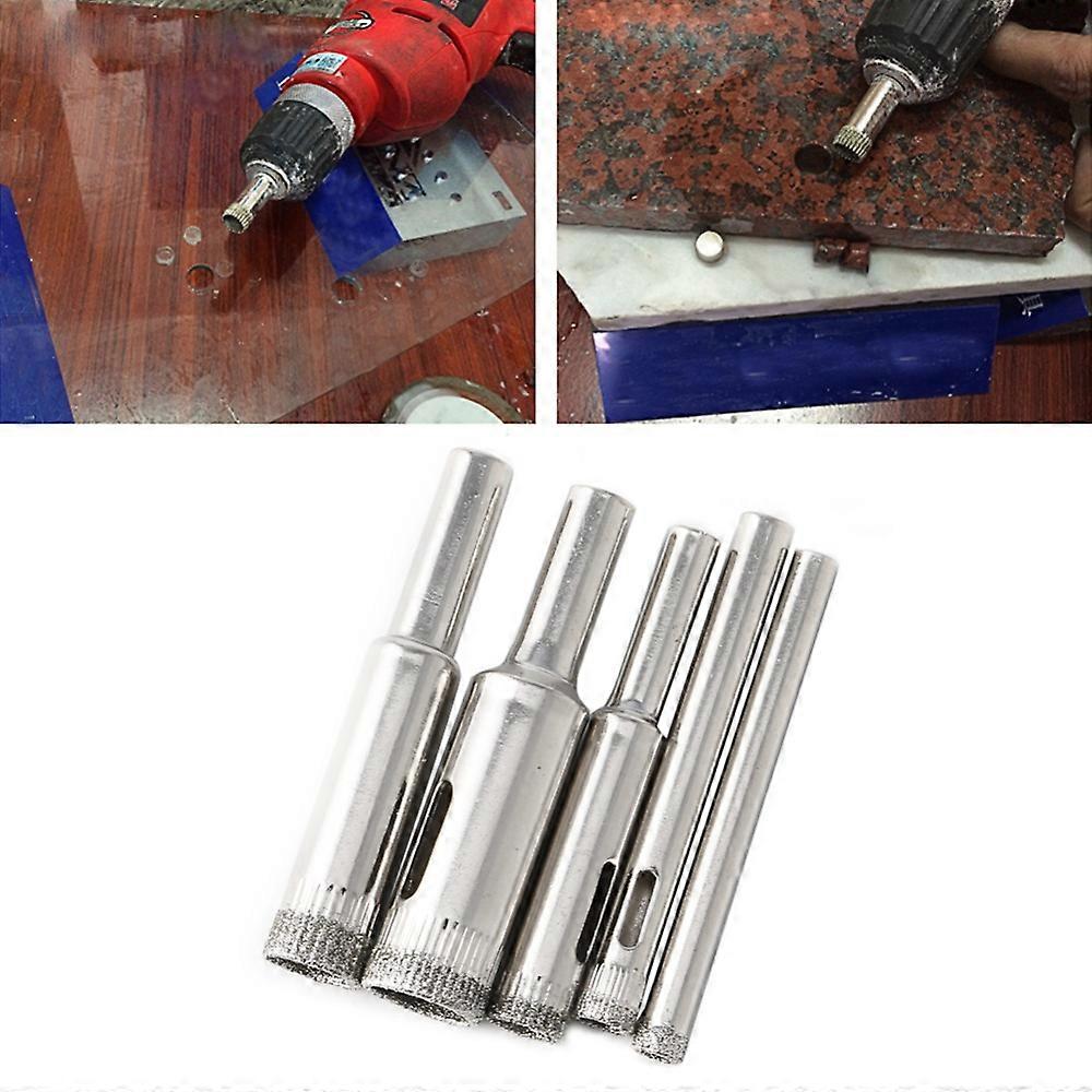 OOTDTY Hole Drill Bit Set Tile Set Ceramic Glass Cutting Knife Marble 5mm-12mm 5pcs Diamond